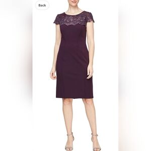 NWT Alex Evenings Lace Sheath Dress